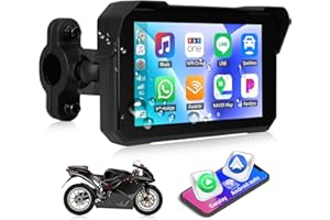 [2025] CAMECHO 5 Zoll Carplay Motorrad Navi Display für Moto, HD IPS Touchscreen IP68 Wasserdicht Motorcycle Navigationsgeräte mit Wireless Carplay Android Auto Bluetooth 5.0