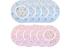 XINXINLOVEE 10 Stücke Duschhaube Damen Elastische Duschkappe Wasserdichte Duschhauben Wiederverwendbare Dusche Kappen für Frauen Damen Salon