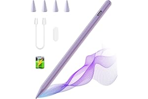 HOTLIFE Lápiz para iPad 11 A16/10/9/8/7/6th Gen 2018-2025, Rechazo de Palma, Detección de Inclinación, Magnética Stylus Pen, Lápiz Tactil para iPad Pro 13/12.9/11’’, iPad Air 13/11/5/4/3rd, Mini 6/5 (Morado)