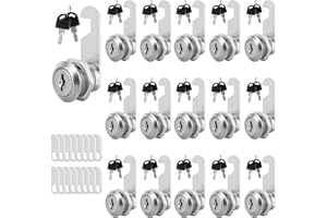MUXHEL 16PCS Cabinet Lock 20mm LetterBox Lock Security Cam Lock with 32 Keys & 2 Different Lock Plates Security Mailbox Lock for Door Cabinet Mailbox Drawer Wardrobe Locker Post Box
