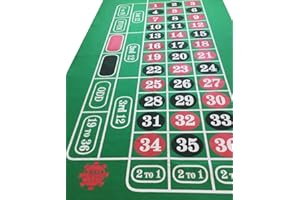 POKER CHIP SHOP GIANT GREEN ROULETTE FELT BAIZE CLOTH LAYOUT LARGE PLAYING AREA 180cm by 90cm
