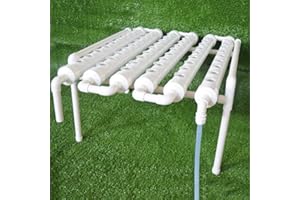 BJTDLLX Hydroponik Anzuchtsysteme Hydroponic System Hydroponic Grow Kit, Hydroponische Erdlose Pflanzenanbau-Systeme für Balkon Garten, PVC Pipe (54 Löcher 6 Rohre)