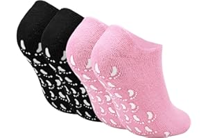 HANUNALIR Moisturising Socks,2 Pairs Silicone Moisturizing Socks Anti Slip Aloe Socks for Dry Cracked Feet Women for Moisturising Dry Feet Cotton Gel Toe Moisturizing Spa Silicone Socks