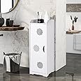 AIKTOTA White Bathroom Floor Cabinet,Multi-Purpose Storage Cabinet Unit,Free Standing Bathroom Furniture Cabinet with Door and Shelves for Living Room,Bedroom,Kitchen,Hallway,etc…