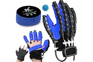 XNKLPY Guantes Robót de Rehabilitacion Mano, Aparato de Rehab de Manos para HemipléJicos Artrosis, Guantes de Tratamiento de Rehabilitación(A:Mano Izquierda B:Mano Derecha)(Size:B M,Color:Azul)