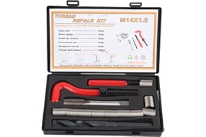 BIGKING Kit de 15 piezas de inserciones de roscas M14x1.5, Kit de surtido de accesorios de reparación de roscas hembra