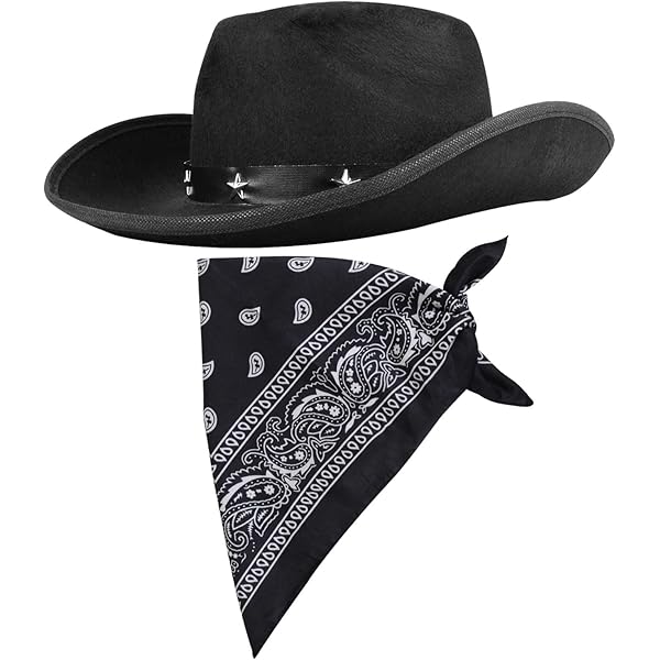 Bandane Bambini Set Accessori Cowboy Cappello, Bandana Paisley