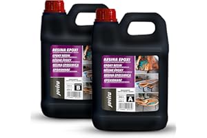 JOVIRA PINTURAS 3,2 Kilos -Resina Epoxi Transparente. Para manualidades, obras de arte, madera, mesas creativas madera, joyería artística, artesanía creativa, bricolaje. (3,2 Kilos (Paquete de 1) C-18