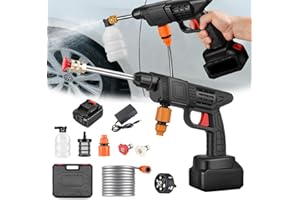 ZEBBYEE Idropulitrice a Batteria, 48 V Max 90 Bar Idropulitrice Portatile con Ugello Multispruzzo 6 in 1, Tubo da 5M, Lancia di Prolunga, Strumento per La Pulizia Dell'auto da Esterno per Giardino