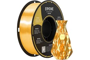 ERYONE Silk PLA Filament 1.75mm, 3D Printer Filament PLA, -0.03mm, 1kg(2.2lbs)/Spool, Silk Gold