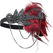 Ulalaza Flapper Headband – Feder-Headpiece Mit Strass, Für Roaring 20s, Gatsby-Party & Karneval