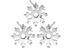SUNSHINE SMILE 3 Stück Schneeflocken Multitool,18-in-1Snowflake Multitool,Edelstahl Schneeflocke,Multitool Schlusselanhang,Schneeflocke Werkzeug,Mann Geschenk,Coole Werkzeug Kleine Geschenk für Papa,Mann,Frauen