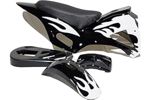 ORANGE IMPORTS FMD09 Black/White Mini Dirt Bike Fairing Kit 5 Part Set with Seat