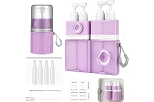 4-i-1 resedispenser påfyllningsbar, sugpropp reseflaskor set | Läckagesäkra silikonflaskor för schampo, duschgel och lotion