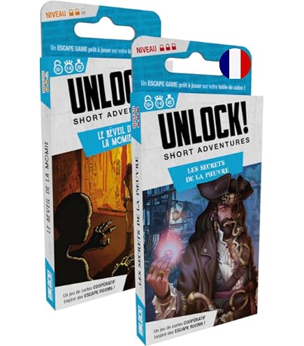Asmodee Space Cowboys Unlock! Short Adventure : Res Mask + Meurtre à Birmingham - Jeux de société en Cartes - Escape Game - Adulte et Enfant à partir de 10 Ans - Version française Asmodee Space Cowboys Unlock! Short Adventure : Res Mask + Meurtre à Birmingham - Jeux de société en Cartes - Escape Game - Adulte et Enfant à partir de 10 Ans - Version française