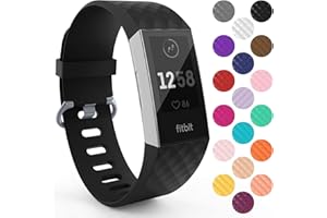 Yousave Accessories Bracelet Compatible pour FitBit Charge 3 / Fitbit Charge 4, Bracelet De Rechange FitBit Charge3 / Fitbit Charge4, Sangle De Sport Remplacement - Disponible en 15 Couleurs