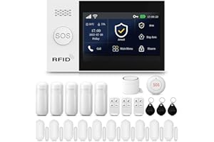 PGST WiFi 4G Wireless Home Burglar Security Alarm System Kits, Tuya Smartlife APP, Amazon Alexa, with RFID cards, Siren, Window Door sensors, Motion Detector,Compatible with Alexa Google Home