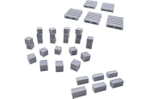 EnderToys Casse rustiche e pallet, paesaggio del terreno per tavolo 28 mm miniature Wargame, stampato 3D e verniciabile