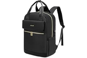 LOVEVOOK Laptop Backpack for Women, 15.6 Inch Fashion Rucksack Bag for Womens, Lightweight School Bag Travel Backpack with USB Port, Casual Daypacks Back Pack for School College Work, Black