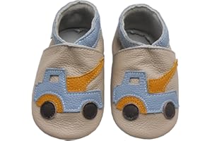 Bemesu Pantoufles en Cuir Chaussures rampantes pour bébés Pantoufles Filles et garçons Enfants Premiers Marcheurs en Cuir 0-24 Mois UE 18-24