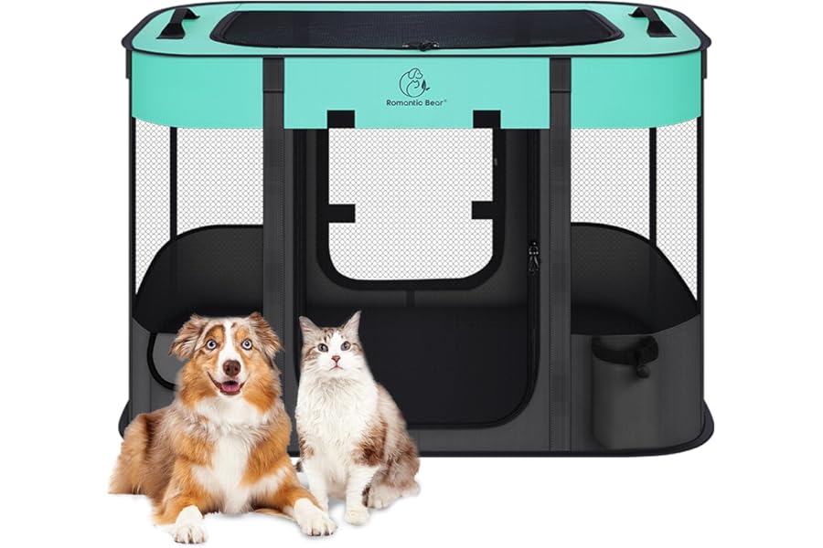 Foldable Pet Playpen,Cat Dog Playpen,Portable Dog Cage soft Portable Exercise Kennel Tent,Puppy Pen Indoors/Outdoors Pet Tent Fence (M(80 * 60 * 55cm))