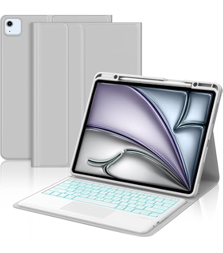 IVEOPPE Tastiera Cover Per IPad Air 13 Pollici (M2 2024/M3 2025) Con Touchpad E Retroilluminazione – Italiano QWERTY, Staccabile, Portapenna, Nero