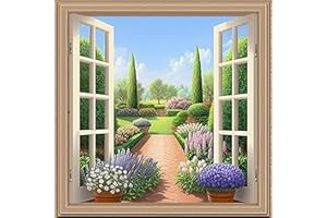 Bimkole 5d Diamond Painting Kit Bricolaje Arte Jardín, Flor Cielo Nube Flor Arbusto Pintura Diamantes Kits Estampados De Punto De Cruz Diamantes de Imitación Decoración de Pared, (30x30 cm)