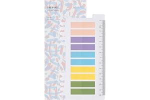 ‎ORDINATE Ordinate 200 Stück Haftnotizen Tabs, Gray Stile Pagemarker Selbstklebend Pastell Beschreibbare Haftstreifen Klebezettel mit Lineal für Seitenmarkierung Lesezeichen (D-200 Stück Lilac)