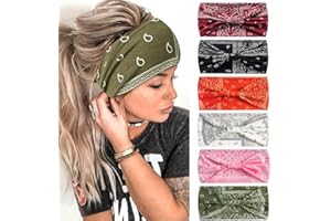AIZIYIN Head Scarfs for Women Wide Headbands Boho Fashion Knotted Head Bands for Adult Women Yoga Sport Hairbands Hair Accessories (6Wbianxingchong3)
