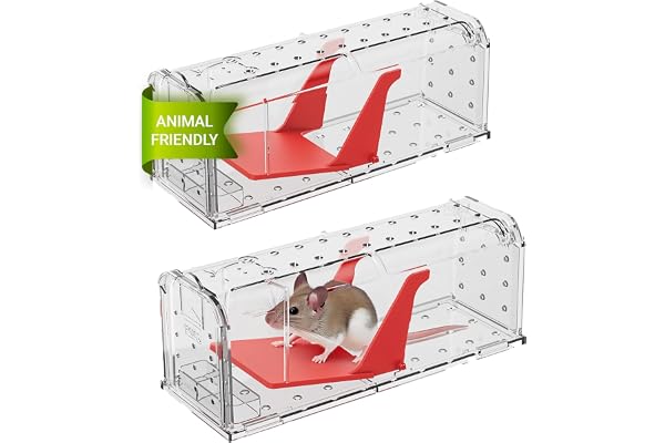 Roshield 2 X Trampas humanas para Ratones en Interiores y Exteriores, Trampa de plagas para atrapar Vivos. Amigable con Mascotas y niños. Trampa Reutilizable para roedores y Ratones.