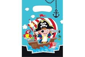 amscan-9902125 8 Sacs à Surprises en Plastique Pirate, 11012055, Multicolore, Taille Unique