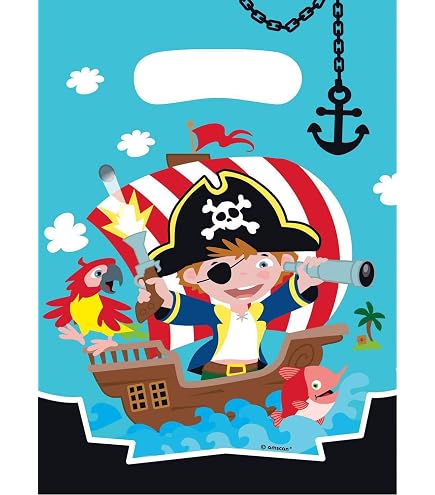 Amscan Piraten Uitnodigingskaarten – 8 Stuks Met Enveloppen – Schatkaart Design – Voor Kinderfeestjes, Themafeesten En Carnaval
