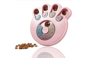 Petbuddy Pet Treat Feeder Puzzle | Interactive Dog & Cat Toys | Smart Hide & Slide Treat Game | Puppy Training Games | Pink Paw