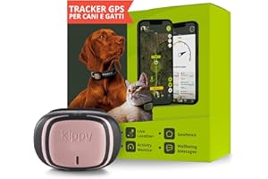 KIPPY - GPS per Collare Cani e Gatti Kippy EVO - Tracker Salute e Attività - GPS Satellitare per Collare GPS Gatto e Cane - GPS Cani Waterproof - Localizzatore con Alert Istantaneo e LED - Rosa