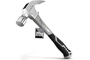 DIY Doctor Heavy Duty Claw Hammer – 20oz Forged Steel with Non-Slip TPR Grip – 567g Straight Claw for Framing & Home Improvement – Fibreglass Shaft