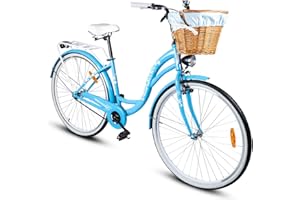 Maltrack Stadtfahrrad Dreamer, 26-28 Zoll, 1 oder 6 Gang, mit und ohne Korb, Rückleuchten, Gepäckträger, Klingel, Fahrrad Citybike Damenfahrrad