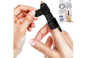 DR. ARTHRITIS Tutore Dito a Scatto Ideato da Medici – Stecca per Dito Medio, Anulare, Indice e Mignolo – Supporto Imbottito per Raddrizzare, Proteggere e Sostenere le Dita (Nero, Confezione Singola, Taglia S/M)