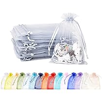 Bezall Lot De 100 Sachets En Organza Transparent 12,7 X 18,7 Cm Blanc Sacs Cadeaux De Mariage Avec Cordon De Serrage Pochettes Cadeaux Pour Bijou~p122668088