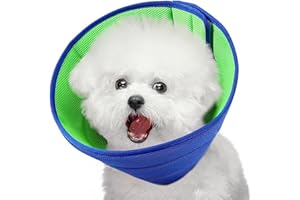 TIRYNS Recovery Collar for Dogs Soft Dog Cone Collar Soft Cones After Surgery Anti- Bite Cone Collar Adjustable Breathable Recovery Collar Light Pet Neck Recovery Collar for Small Puppy Stop Licking Wounds S