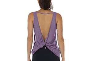 icyzone Canotte Palestra Donna Senza Schienale,Traspirante e Comoda Sciolta Canotta per Allenamento,Corsa,Fitness