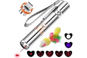 YYCAT Cat Toys for Indoor Cats Kittens,7 in 1 Function,Rechargeable Interactive Cat Toy Wand with a Free Toy Mouse