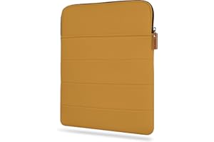 HANOI Collection® Detroit™ Book Sleeve With Zipper, Protector, Pouch for Paperbacks. Padded Cover for Hard Covers. Large Bookcase, Hardcovers Protector (Yellow)