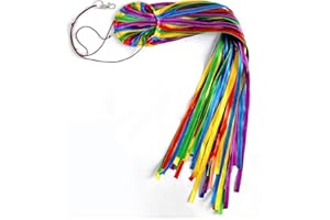 Jremreo Windsack, 104 cm lang, mehrfarbig, Satinband, handgefertigt, Regenbogenstreifen, Windmühle, hängende Windsocke, Dekoration für Terrasse, Garten, Hof, Dock und Camper