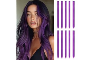 ARWIG 10 estensioni per capello viola, 56 cm, capelli finti lisci con clip, accessori per ragazze (viola)