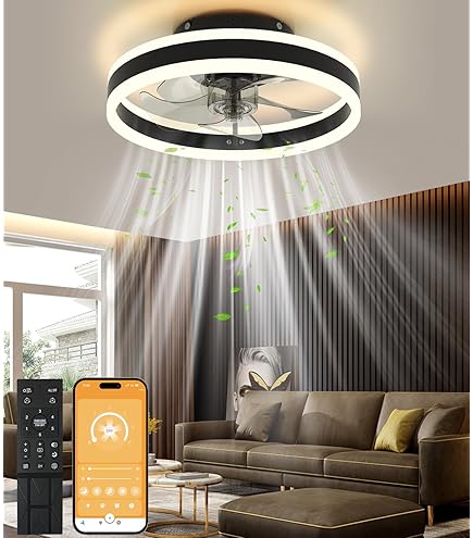 Dextrus 52" Modern Ceiling Fan With LED Light & Dimmable Remote, Reversible DC Motor, Walnut - View #4