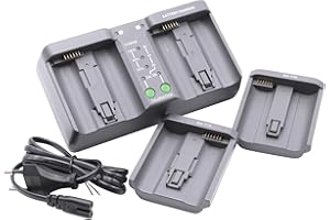 vhbw Podwójna ładowarka kompatybilna z Canon EOS 1DX Mark 2, 1D X Mark II, R3, X Mark II - ładowarka do kamery, wyświetlacz kontroli ładowania