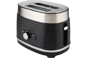 T4tec TT - TOT827BL2SL 2 Slice Toaster - Black and Stainless Steel