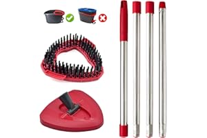 YUUNAIE Accesorios para Fregonas Cabezas de Fregona de Repuesto, Recambios de Mopas para Vileda Turbo Juego de Cabezal de Microfibra, Base, Cepillo y Mangos de Repuesto para EasyWring Spin Mop
