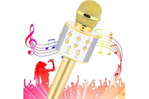 Bizcasa Karaoke Mikrofon Kinder,5 in 1 USB Drahtloses Bluetooth Mikrofon mit Lautsprecher,KTV Karaoke Maschine,Als FüR Spielzeug Ab 4 Jahre Junge Und MäDchen Geschenke,Zuhause Party Karaoke