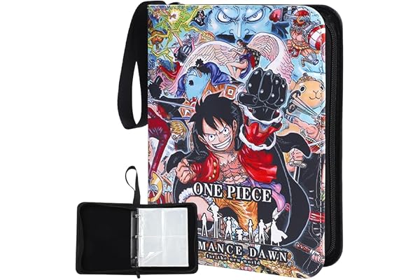 One Piece Album De Collection Pour Cartes,Classeur Avec Fermeture Éclair, Cartes à Collectionner Porte-Cartes Portable Étanche, Pour Collecter Et Échanger Des Cartes(50 Pages, 400 Poches)